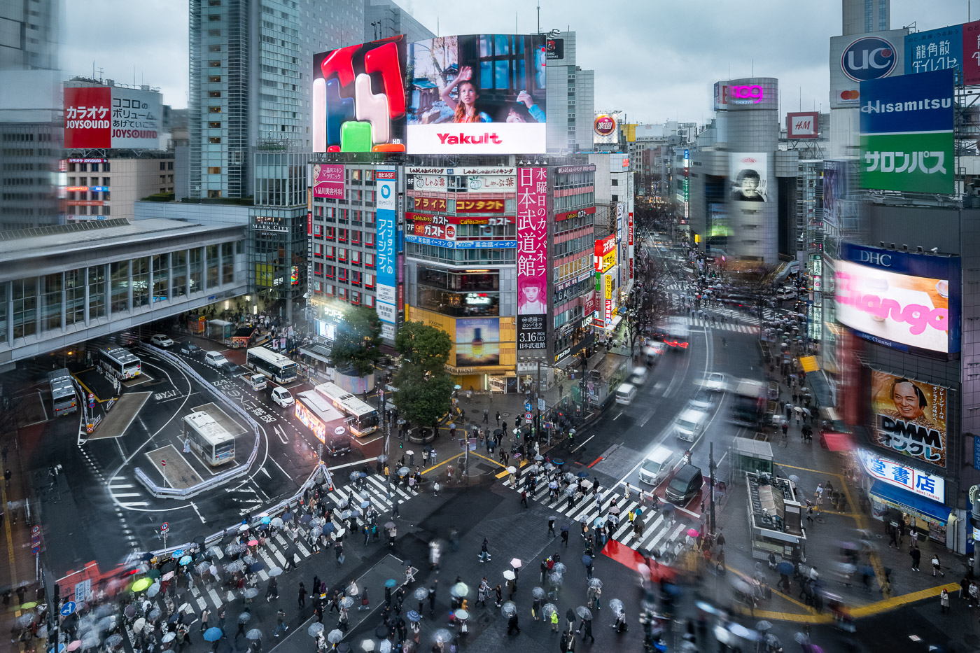 Shibuya in the rain