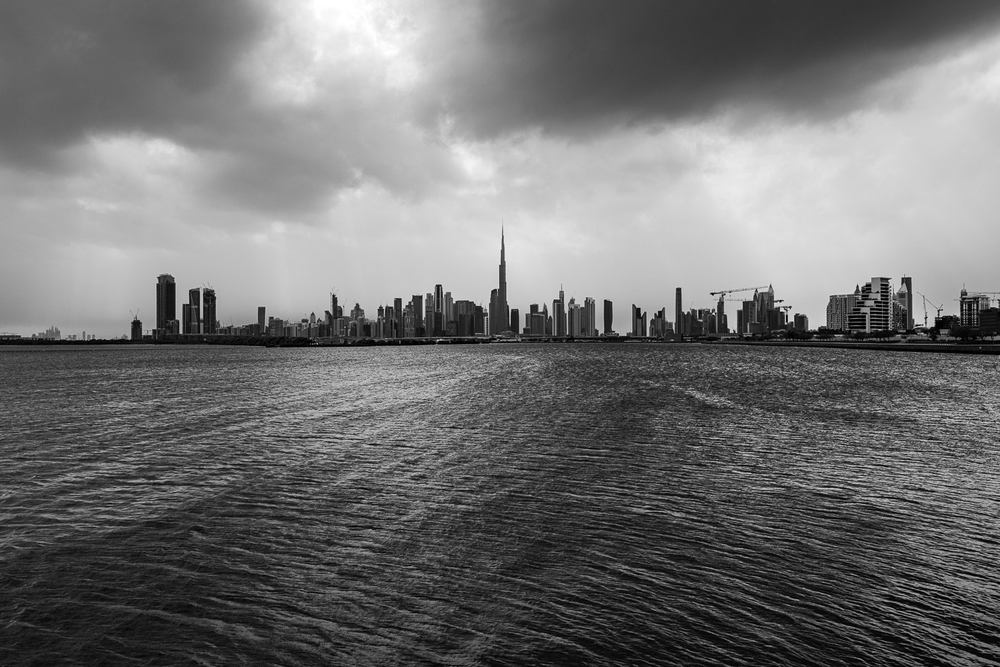 Burj Khalifa at the center of the Dubai skyline